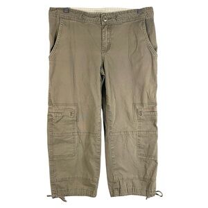 Women’s Prana Breathe Capri Cargo Hiking Travel Pants in Brown Size 4